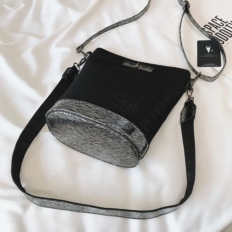 Новая модная женская сумка через плечо с блестками, сумка для мобильного телефона, внутренний карман на молнии, карман с грязевой косой карман