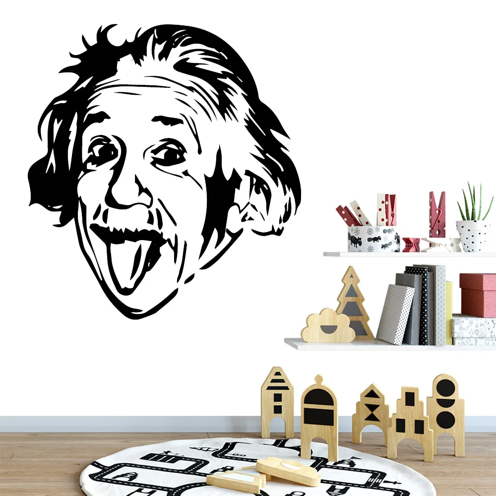 

Free Shipping Einstein Avatar Wall Sticker Home Decor Living Room Bedroom Removable Removable Decor Wall Decals