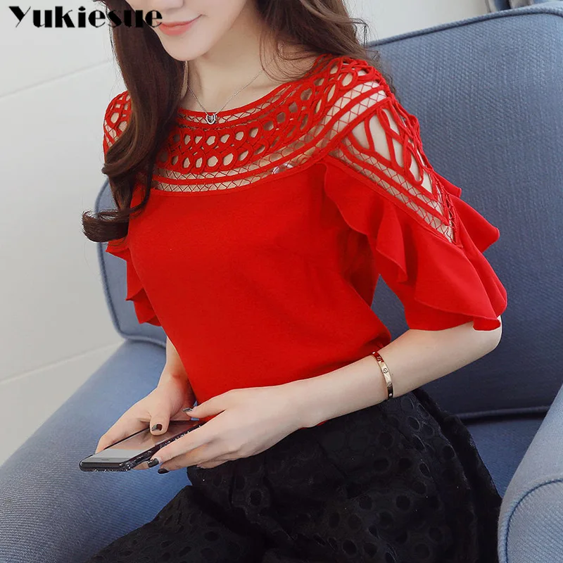 

hollow out off shoulder woman summer women's shirt blouse for women blusas womens tops and blouses chiffon shirts plus size