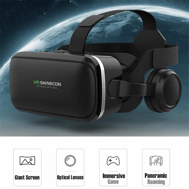 Estereofônico dos Auriculares do Cartão de vr Google da Caixa dos Vidros Virtual de vr Original para o Smartphone de Ios Balancim de Bluetooth 3d da Realidade Capacete Android - Image 3