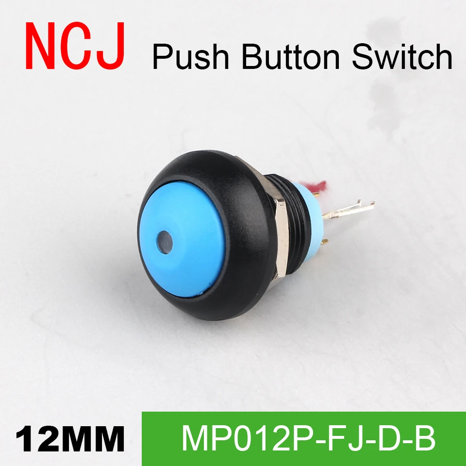 NCJ MP12 PC кнопочный переключатель мгновенного действия семь цветов со светодиодной