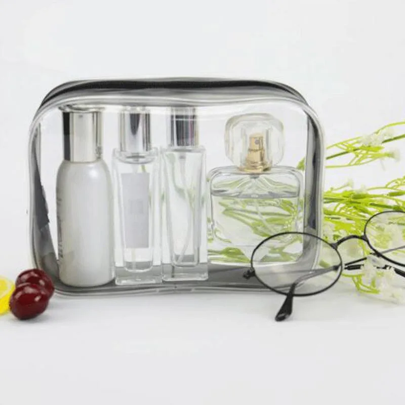 

100 шт./партия, прозрачные косметички из ПВХ для женщин