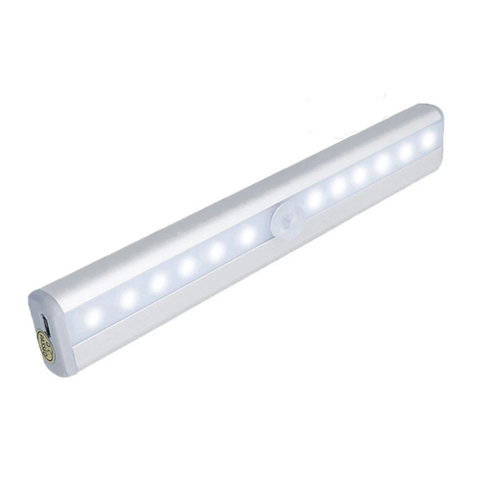 PIR Motion Sensor LED Under Cabinet Light Human Boby Induction Light Control 10 LEDs Wall Lamp Wardrobe Closet Aisle Night Light (6)