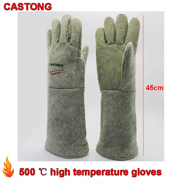 CASTONG 500 degree High temperature gloves 45cm High temperature protection fire gloves oven Baking Anti-scald safety glove 1