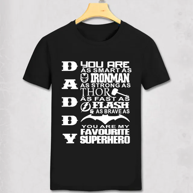 Papá Camiseta Papá Como Iron Man Thor Flash Batman