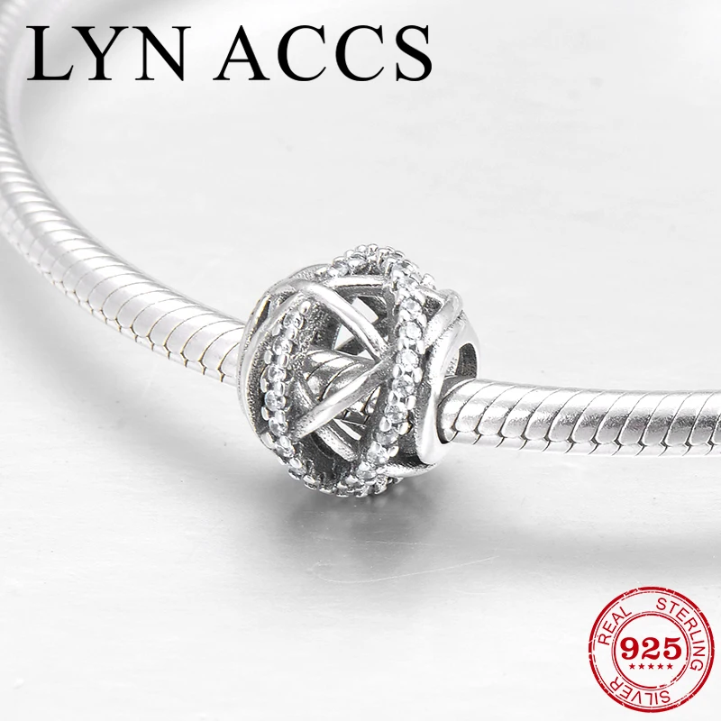 

Round hollow out 925 Sterling Silver fashion Hollow like stripe CZ fine Beads Fit Original Pandora Charm Bracelet DIY Jewelry