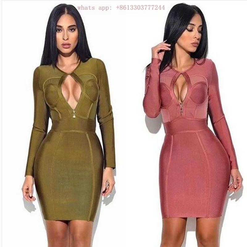 babatique 2017 top quality women summer dress bandage dress sexy mauve fuchsia army green black cocktail gown party dresses