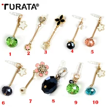 TURATA горный хрусталь Кристалл Блестки горный хрусталь Алмазная цепь кисточка телефон пылезащитный Разъем для наушников штекер для мм всех 3,5 мм телефон