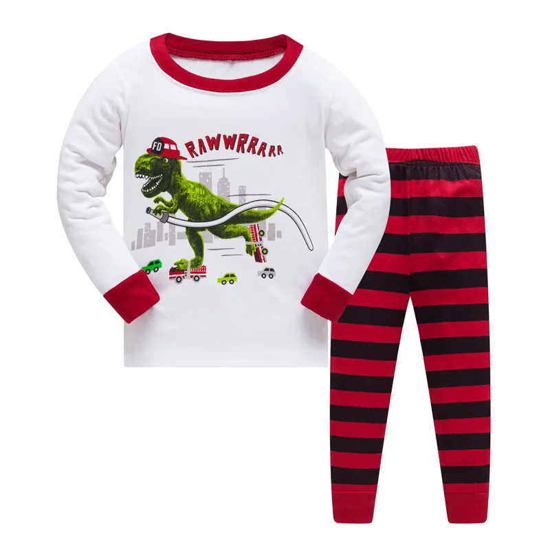 Г., Детская осенняя Пижама, комплект одежды для мальчиков мультфильм Динозавр, одежда для сна, костюм, комплект для детей, футболка с длинными рукавами+ штаны, комплект из 2 предметов, одежда для малышей