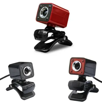 

Basix WebCam USB Camera High Definition HD Camera 4 LED Lights Usb Computer Webcam with Mic 360 Degree Web Camera for Computer