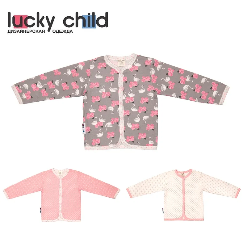 Кофточка Lucky Child для девочек (Лебеди) [сделано в России доставка от 2-х дней] | Мать и
