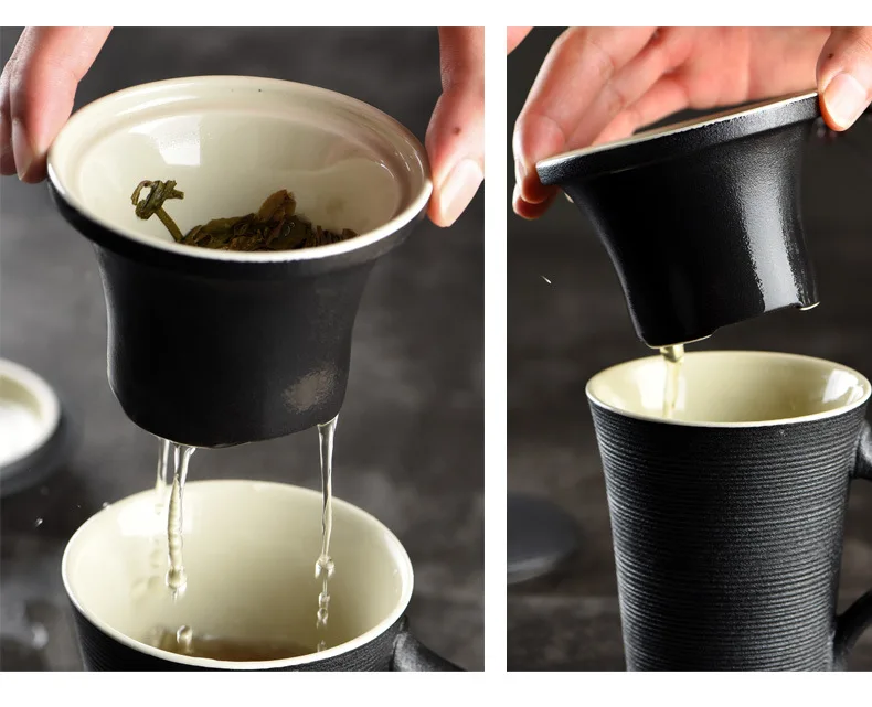 Кружка чашка с крышкой чайная чашка большой емкости на заказ керамический фильтр чашка офисная желчная короткая Подарочная коробка чашка для воды