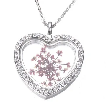 

10pcs/lot Free Shipping Mix Colors Heart Memory Magnet Book Open Glass Living Floating Locket Pendant With Chains