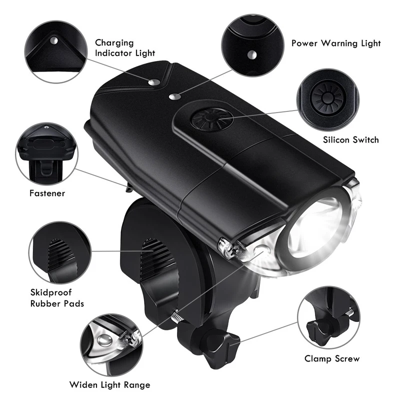 Sale USB Rechargeable Bike lights Super Bright Cycling Front Light Waterproof MTB Bike Headlight with 3 Lighting Modes 3