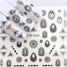 WUF 1 шт. черный космос/цветок феи дизайн переводные наклейки для ногтей наклейки DIY модные обертывания Советы маникюрные инструменты