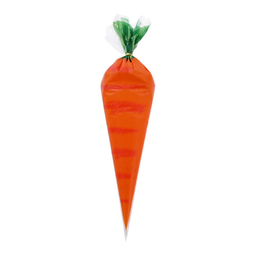 20 шт морковный пластиковый пакет сумка для упаковки подарка конус целлофановый морковный кролик прозрачный пластиковый твист Галстуки конфеты вечерние попкорн мешок