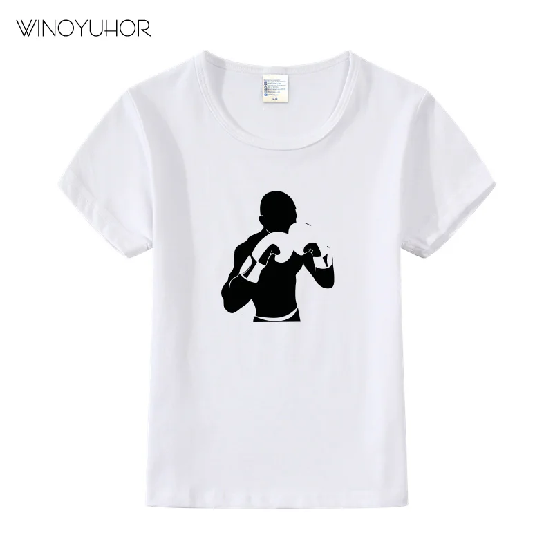Kick бокс спорт Fighter дети смешные футболки летняя детская хлопковая одежда для малышей мальчиков/девочек повседневные крутые топы тройники