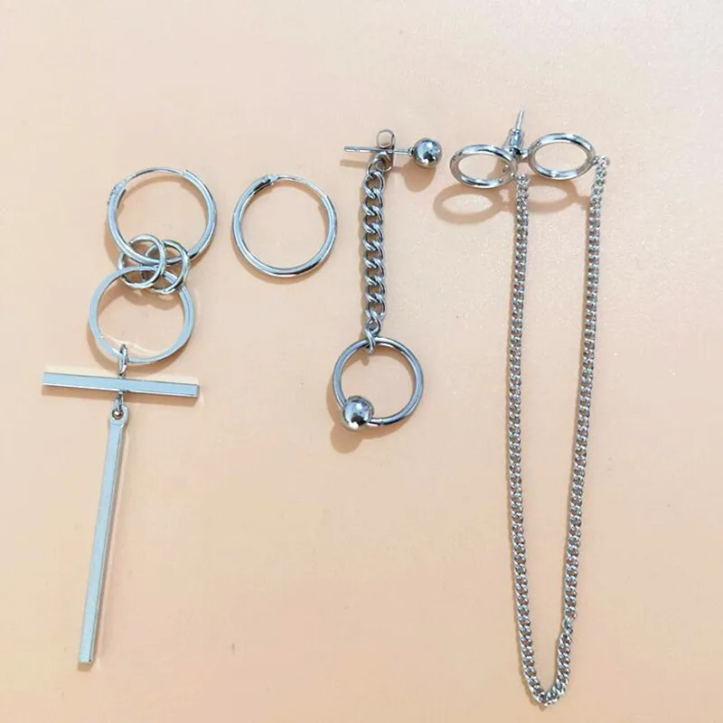 Серьги пусеты для мужчин и женщин 4 шт./компл.|stud earrings|korean earringsstud earrings for women |