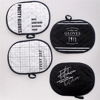 

Creative Cotton Placemat Plaid Letter Pattern Table Mat Double Layer Heat Insulation Placemats Bowl Coaster Home Decoration 1PCS