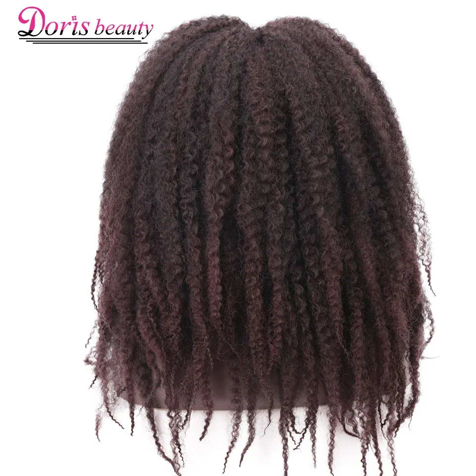 Doris beauty Dreadlock Marley косы Омбре оплетение волос Парик Синтетический Afor кудрявый парик, черный, Омбре коричневый для женщин/мужчин - Цвет: T1B/33