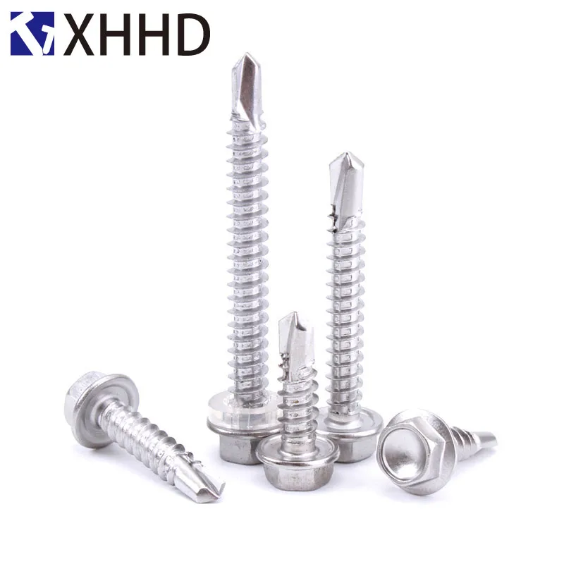 

External Hex Self Drilling Screws Hexagonal Thread Self Tapping Drill Tail Bolt Fastener M4.2 M4.8 M5.5 M6.3 Stainless Steel