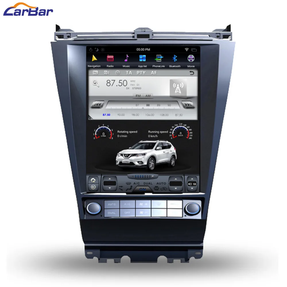 CARBAR 12," вертикальный ips экран Android автомобильный DVD gps-навигация, радио, стерео плеер для Honda Accord 7 2003-2007 2G ram 64G rom