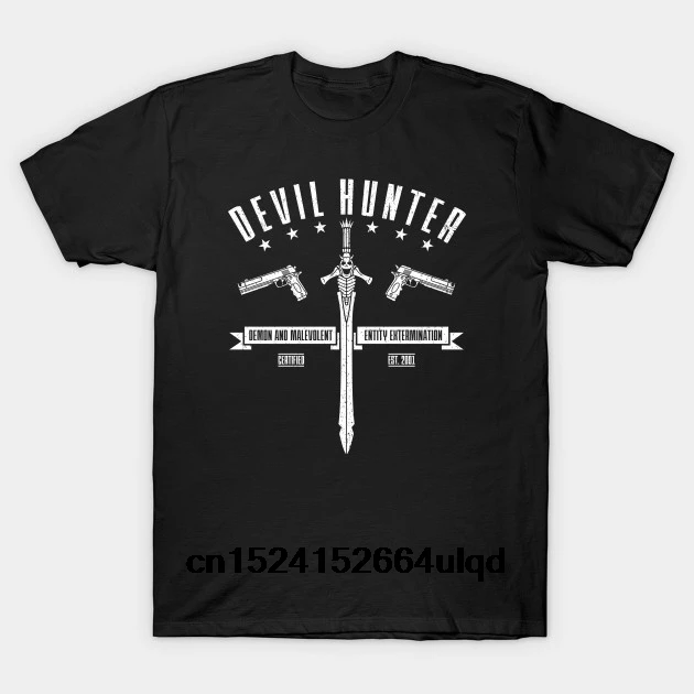 

100% Cotton O-neck Custom Printed Tshirt Men T shirt Devil Hunter - Devil May Cry Women T-Shirt
