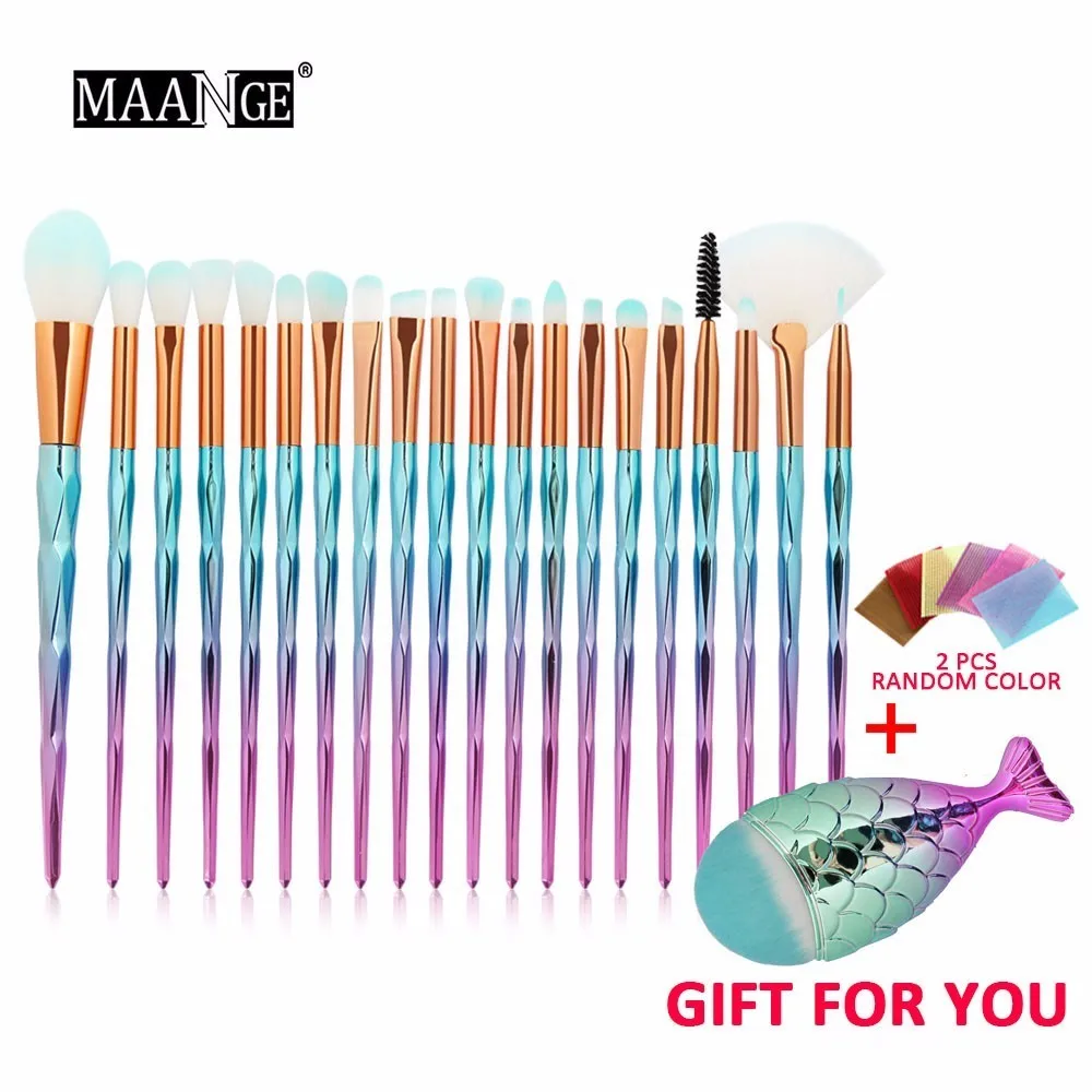 

Professional Makeup Brush Tool Diamond Unicorn Make Up Brushes Set Powder Highlighter Brush Eye Shadow Brush 21pcs High quality