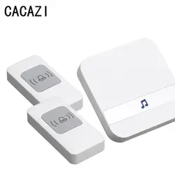 CACAZI 2017 Новый Беспроводной дверной звонок дистанционного Управление дверные звонки электрические Водонепроницаемый США Plug светодиодный