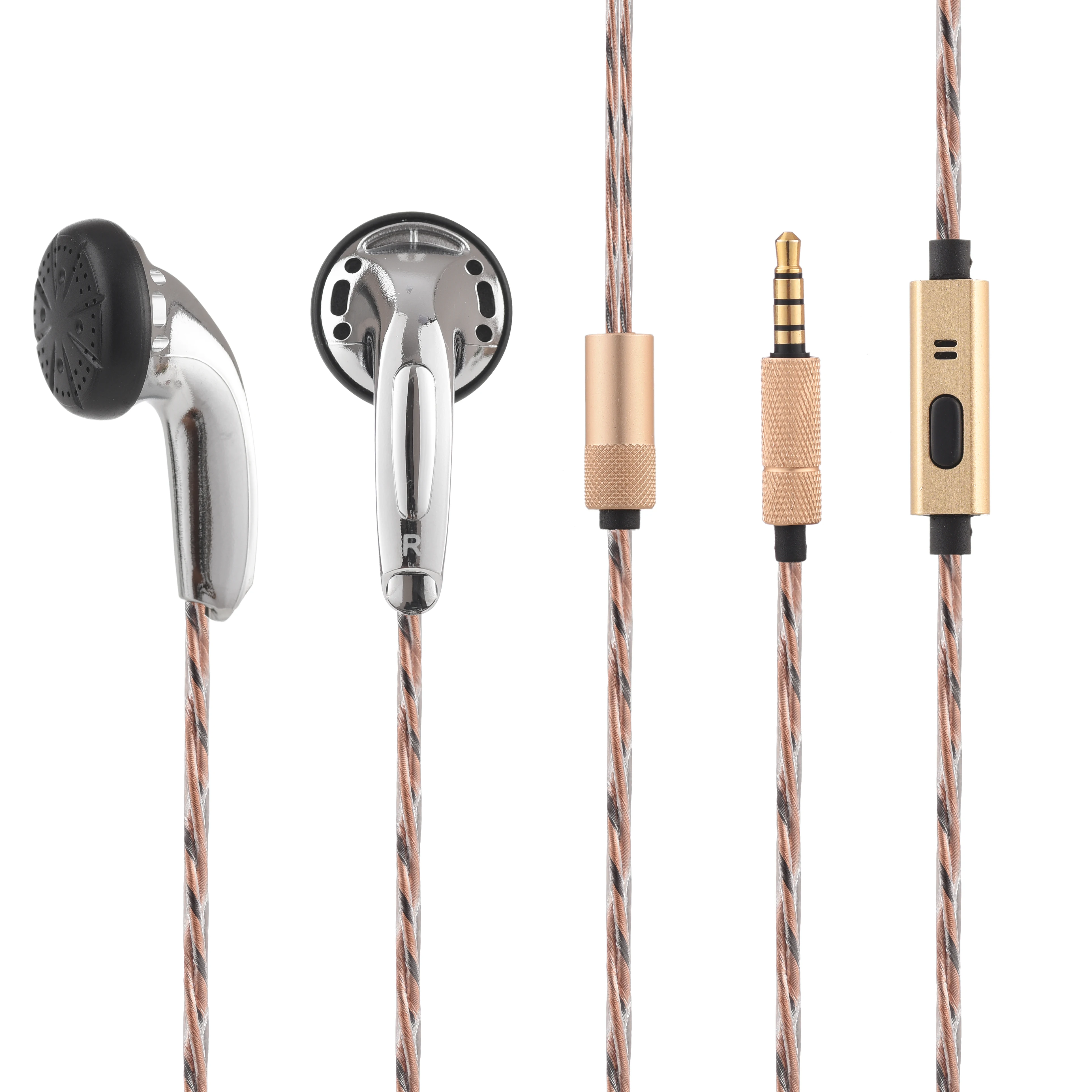 DIY EMX500 наушники вкладыши с плоской головкой микрофоном HiFi бас DJ тяжелый качество