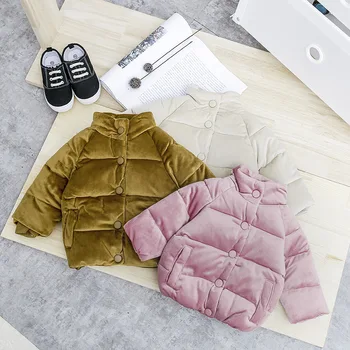 

SFC-241 Sengfei Solid Winter Coat Children Girls Winter Clothes Cotton Outerwear Button Coat