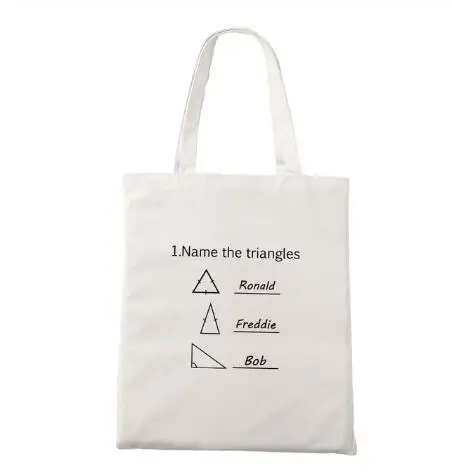 

name the triangles Tote Bag Canvas Toronald freddie bob printed Casual Stylish Fashion Shopping Travel Storage Bags