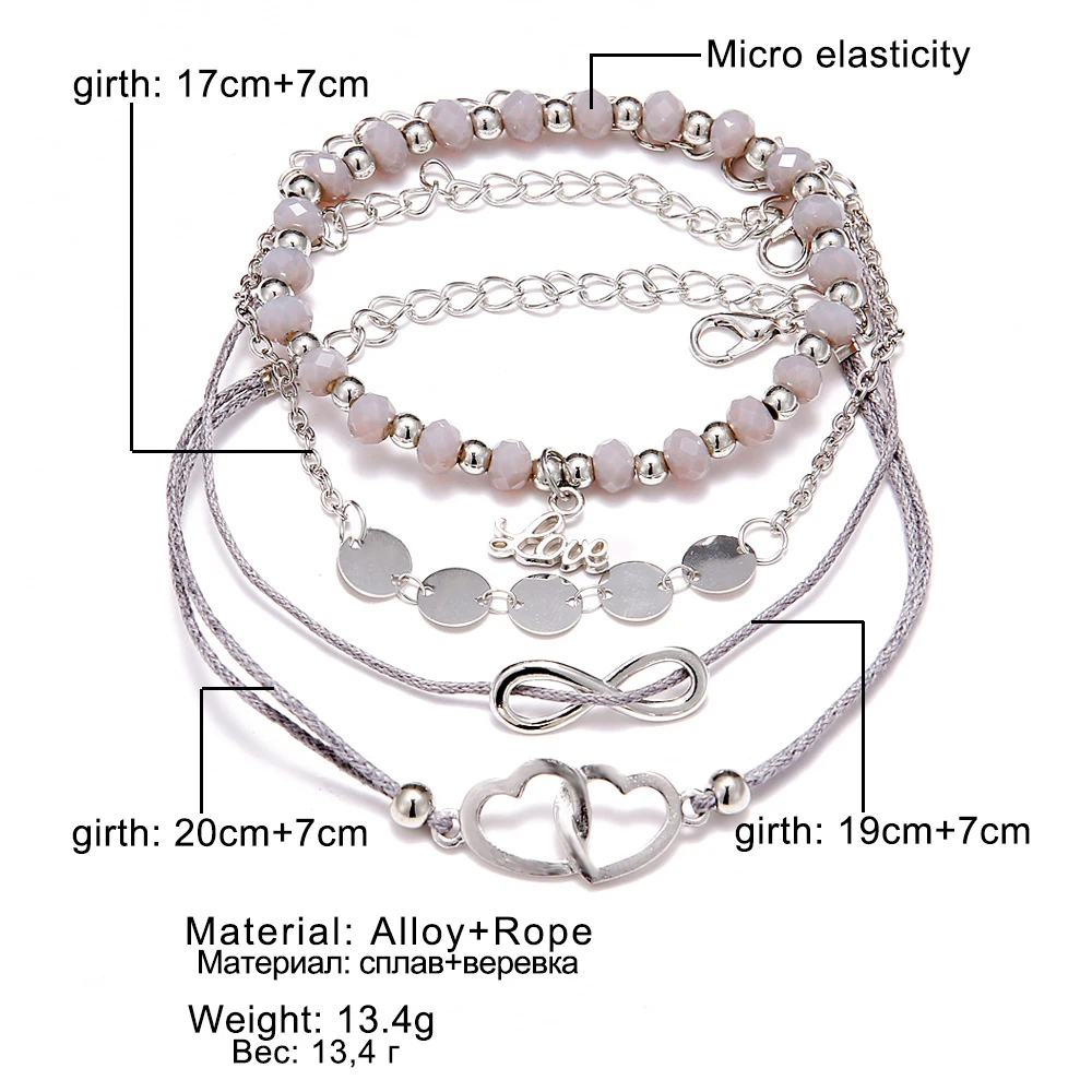 19 стильные богемные браслеты и браслеты для женщин ретро Boho геометрические браслеты наборы женские модные ювелирные аксессуары