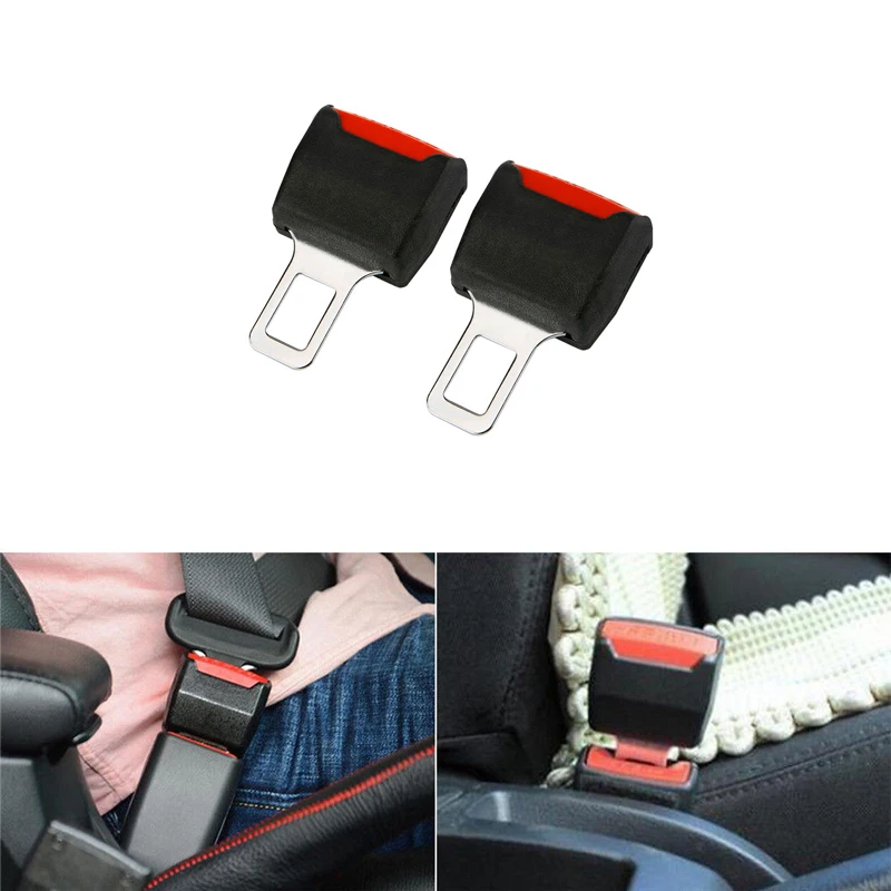 2 Pcs Car Auto Seat Belt Buckle Plug Extension Alarm Canceller
