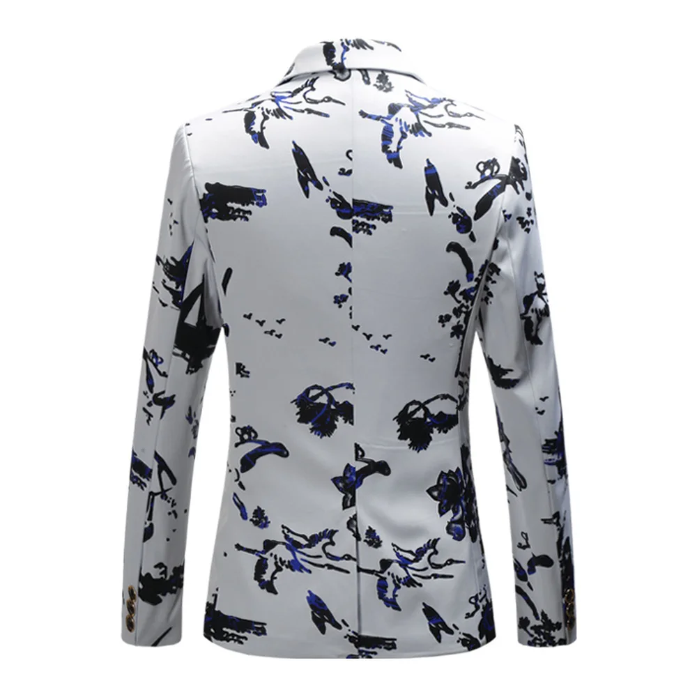 زائد حجم 5XL 6XL أزياء الرجال سليم صالح عارضة الحلل الرجال الطباعة الدعاوى معطف الرجل الملابس الأبيض البحرية جديد النبيذ الأحمر 2018 الربيع