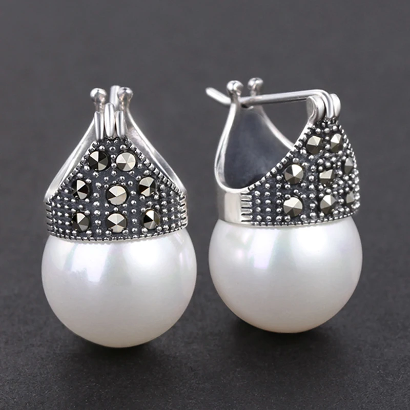 Lotus Fun Real 925 Sterling Silver Earrings Natural Handmade Designer Fine Jewelry Vintage Drop Earring for Women Drops Shipping