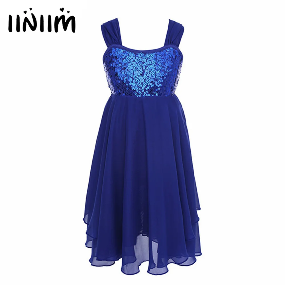 

iiniim Kids Professional Ballet Dance Leotard Ballerina Dresses Ballet Sequins Dress Girls Gymnastics Dancewear Tutu Costumes