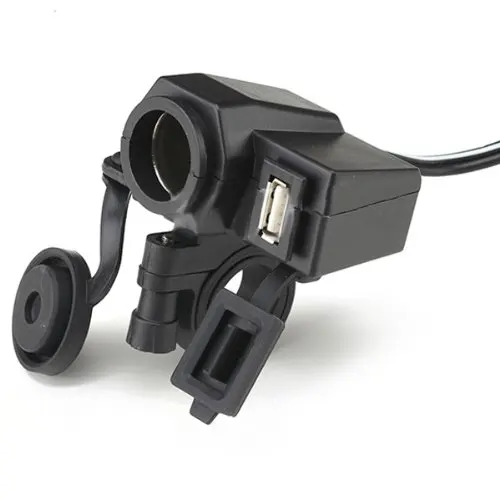 TOYL Etanche Prise Allume Cigare DC 12V 1A USB 5V Adaptateur pour Moto voiture Chargeur
