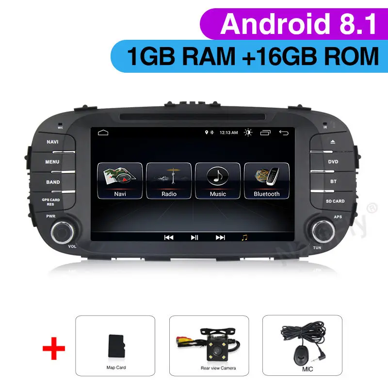 Android 9,1 Автомобильный dvd Радио для Kia Soul мультимедийный видео плеер Автомобильный стерео, головное устройство wifi RDS FM SD HD1024* 600 - Цвет: Car dvd Camera