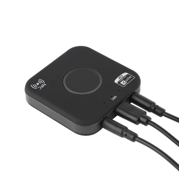 

Wireless Bluetooth Transmitter Receiver Adapter 3.5mm Audio APT-X NFC CVC6.0 Built-in Microphone AUX Out for Phones iPad PC TV