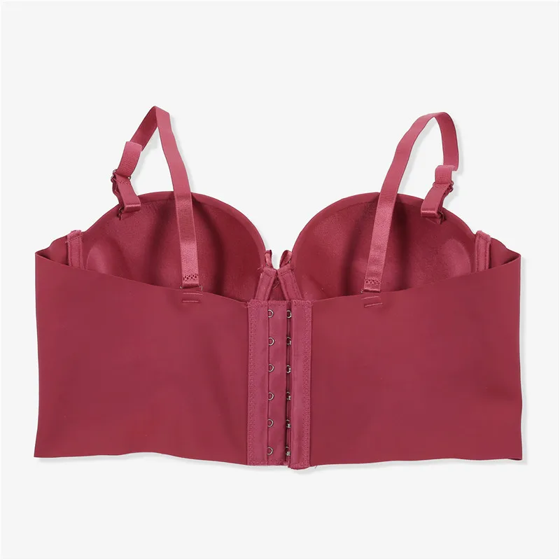 Fashion Super Push Up Bras Smooth One-Piece Seamless Adjustable Straps Breathable Underwear Women Brassiere 1/2 Cup Bras