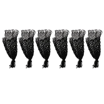 

6 Pieces Pool Snooker Table Billiards Net Mesh Dirt Proof Pocket Bag Replacement Accessories Sets Black