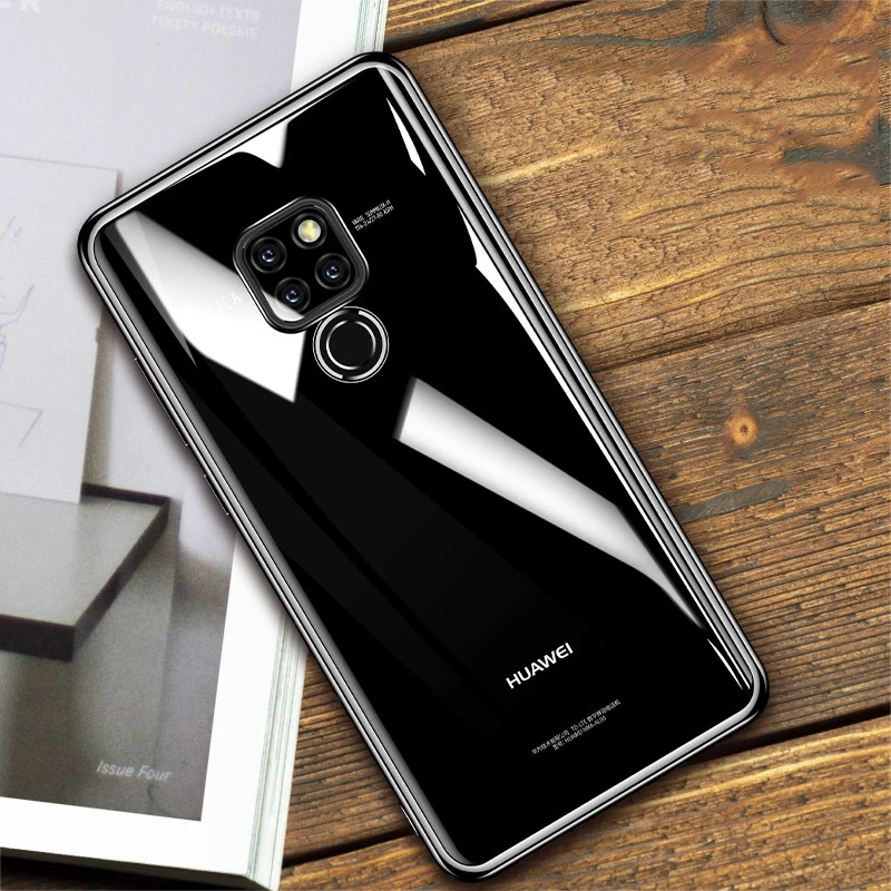 BLUGUL Funda Huawei Mate 9 Ultra Fina Electroplating Coloring Transparente Suave TPU Silicona Cover Claro Case para Mate 9 Negro 