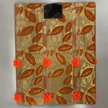 

2piece/set 4set/lot nigerian gele headtie 3d flower beaded fabric bazin brode african sego headtie women head wrap HE-18
