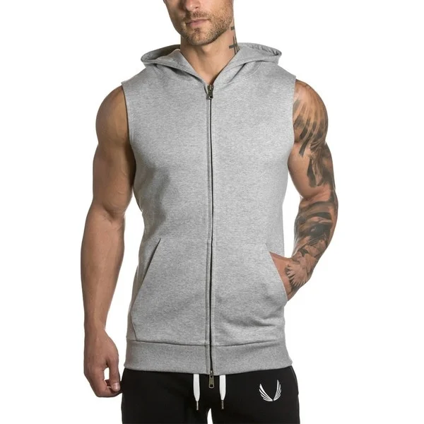 

Zogaa 2019 Summer Sleeveless Mens Hoodies Fitness Jogging Sweatshirts Men Streetwear Supreme Hoodie Black Hoodie Plus Size S-4XL