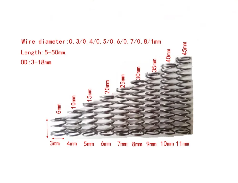Пружина сжатия нержавеющей стали 50 шт некоррозионная поверхность натяжения пассивная