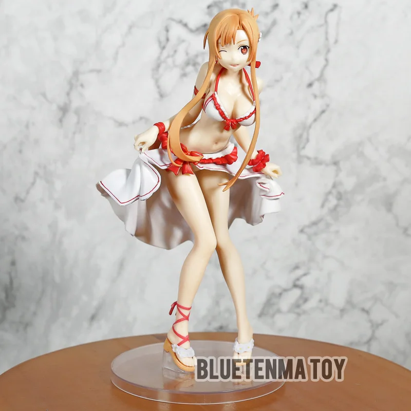 

Espada arte Online Yuuki Asuna figuras de Anime Sexy traje de baño sentado figura de acción de PVC en caja de juguete modelo de navidad regalo de cumpleaños