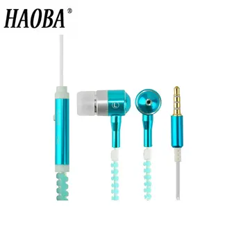 

HAOBA Fluorescent Zipper In-Ear Headphones Metal Glowing Headphones For Android IOS Phone
