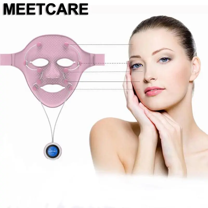 Electric Vibrating Face Mask Massager Home Facial Anti Wrinkle Silicone Ultrasonic Spa