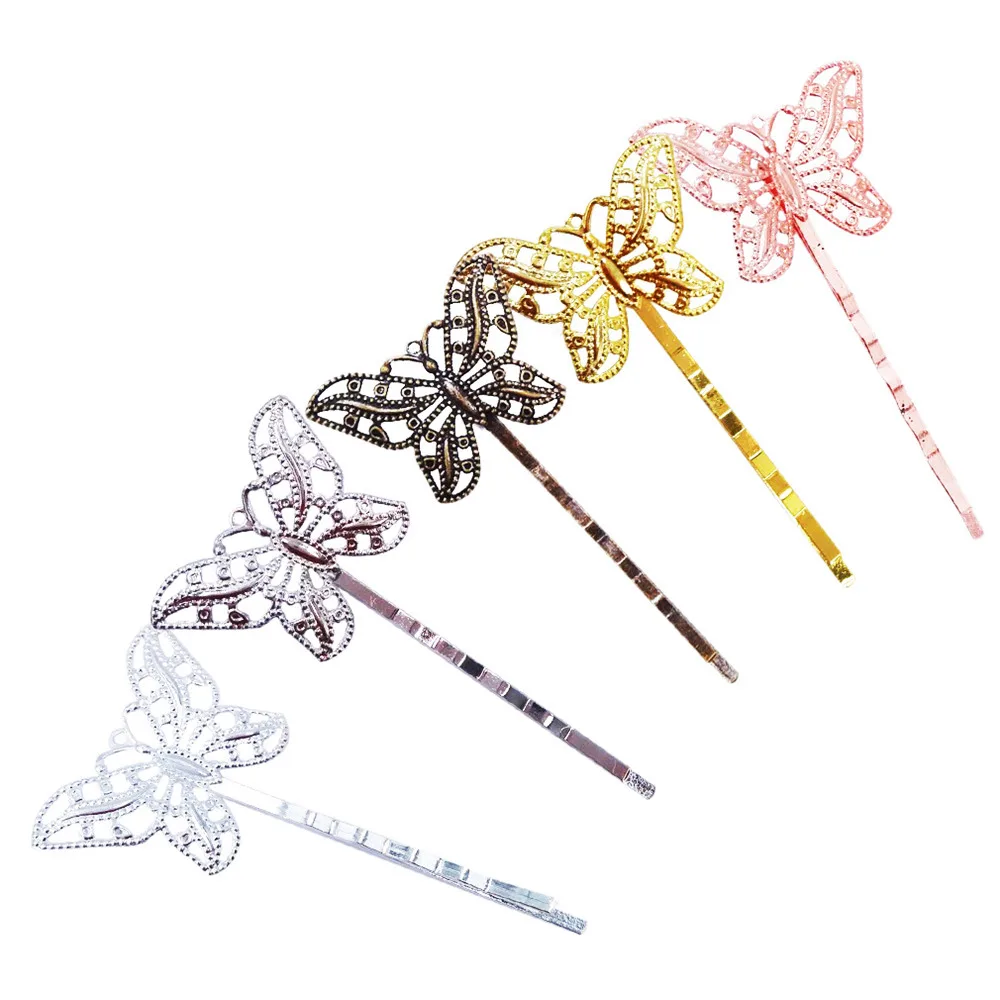 

100piece Hair Pins with 20x30mm Butterfly Hairpins Jewelry Findings Hair accessories Wholesale HPF50